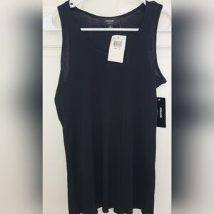 Misook Black Ribbed Scoop Neck Tank Top NWT